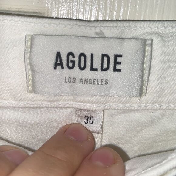 Agolde White Nico High Rise Slim Fit Jeans Contemporary Casual Coastal - Picture 6 of 15